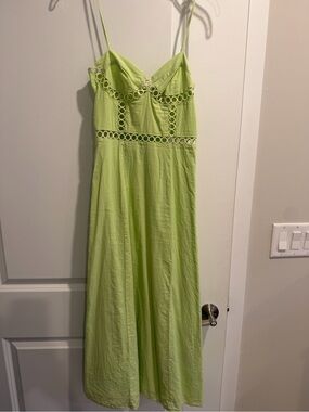 h&m green slip dress Women's Dark green Tie-Detail Satin Slip Dress